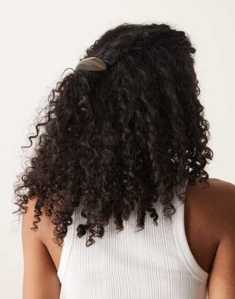 Sui Ava oval hair clip in latte - view 1