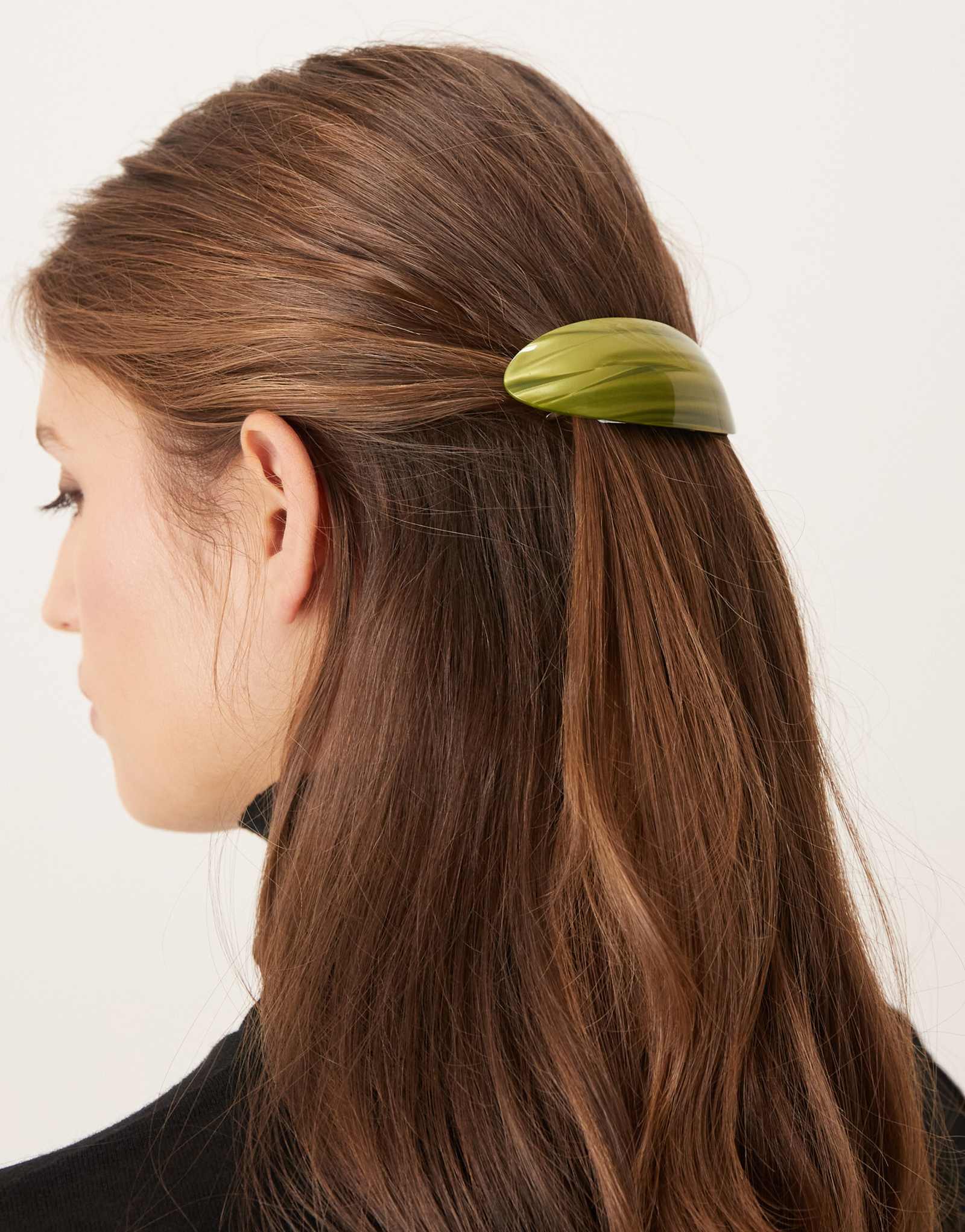 Овальная заколка для волос Sui Ava цвета мяты перечной зеленого цвета