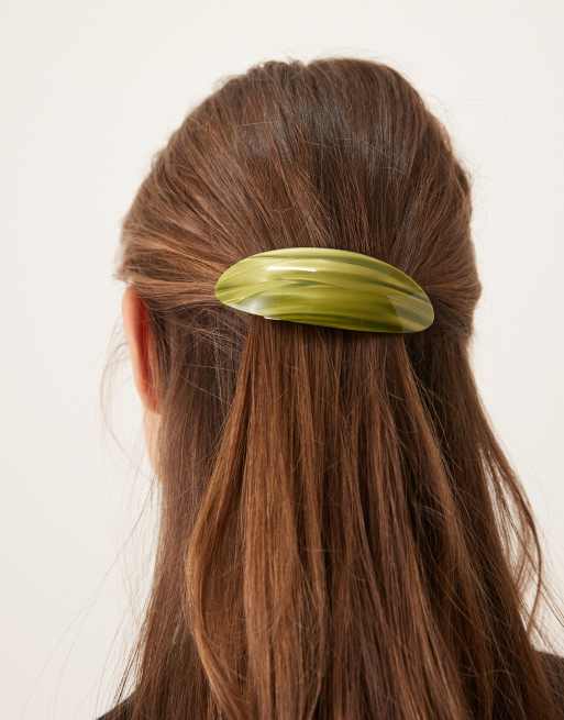 Sui Ava oval peppermint pop hair clip in green, 2 of 3