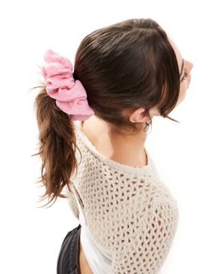 SUI AVA oversized dreamy hair scrunchie in pink - ASOS Price Checker