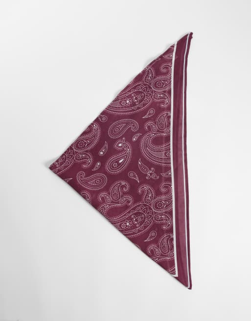 Sui Ava paisley triangle scarf in burgundy, 3 of 4