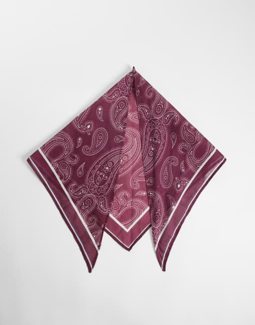 Sui Ava - pañuelo triangular de cachemir burdeos, 4 de 4
