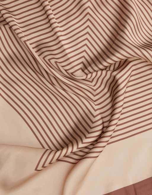 Sui Ava patterned headscarf in brown, 3 of 3