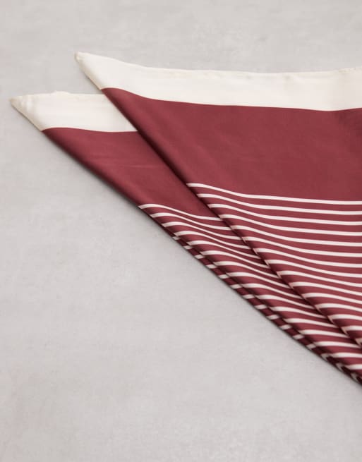 Sui Ava patterned headscarf in burgundy and blue, 3 of 3
