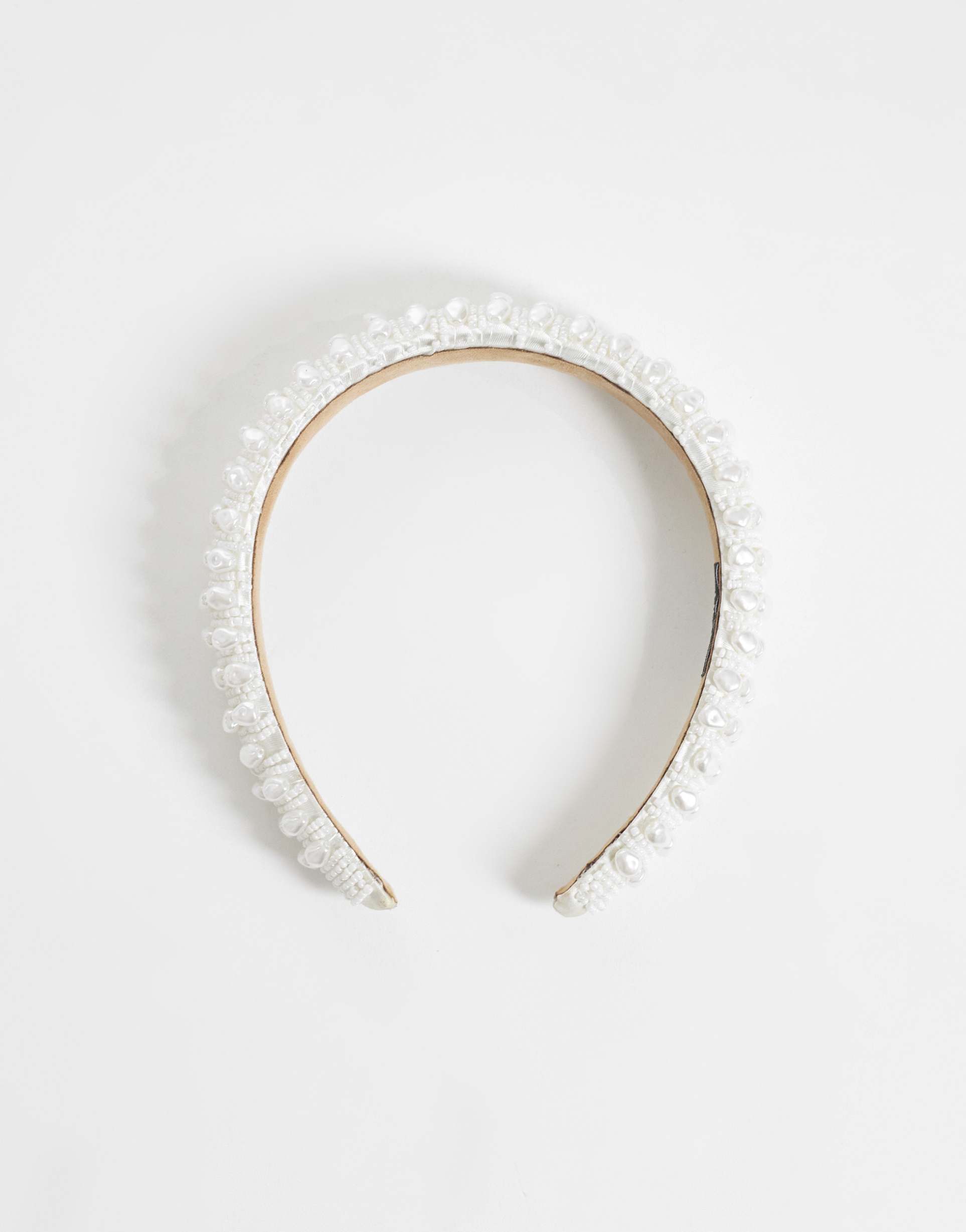 sui ava pearl headband in white