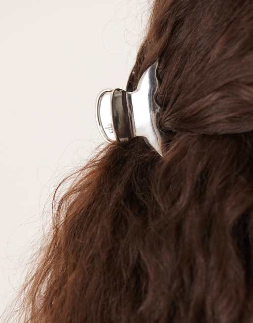 Sui Ava - Pince à cheveux en métal brillant - Argenté, 2 de 3