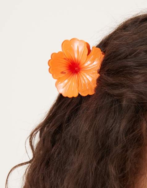 Sui Ava - Pinza per capelli grande a fiore hawaiano arancione - view 1