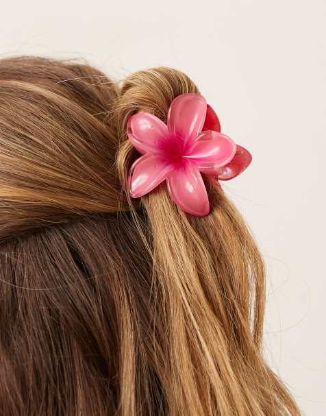 Sui Ava - Plumeria - Bloemvormige mini haarklem in roze - view 1
