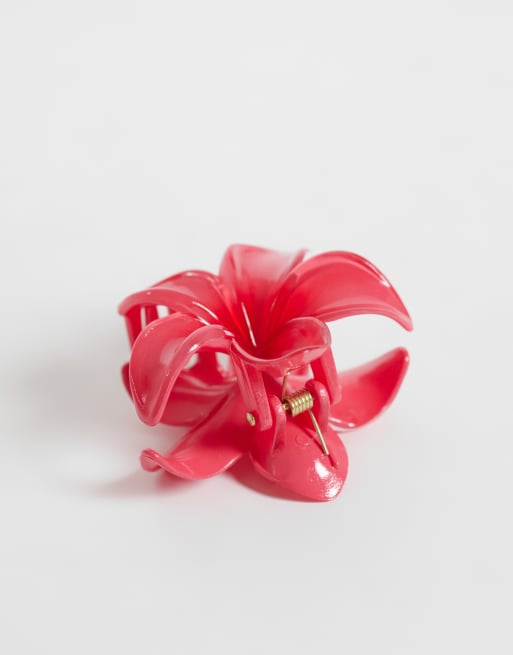 Sui Ava Plumeria flower mini hair clip in pink, 3 of 3
