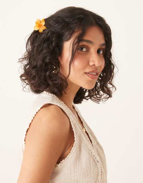 Sui Ava Plumeria flower mini hair clip in yellow - view 1