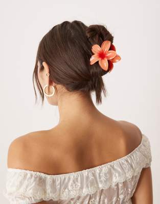 Sui Ava - Plumeria - Große Haarspange mit Blütendesign in Orange
