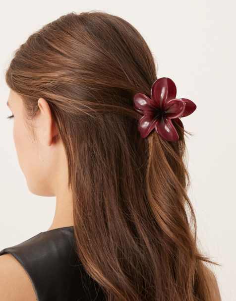 Sui Ava plumerica big berry hair clip in burgundy - view 1