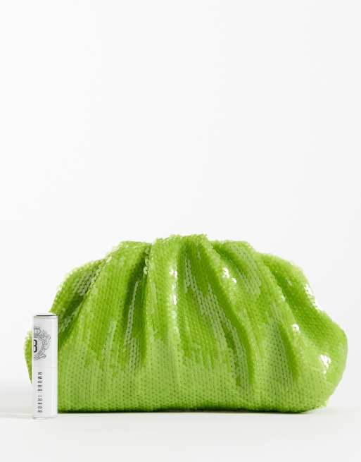 Sui Ava - Pochette verde lime con paillettes, 2 di 4