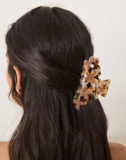 Sui Ava pretty blossom medium hair claw in tort - view 1