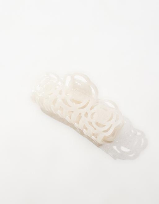 Sui Ava - Rosie - Fermaglio per capelli bianco sporco con cut-out floreale, 2 di 4