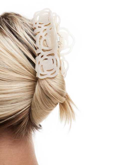 Sui Ava - Rosie - Fermaglio per capelli bianco sporco con cut-out floreale, 3 di 4