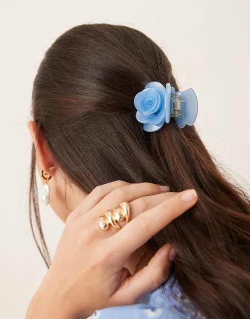 Sui Ava Rosie mini rose hair claw in baby blue