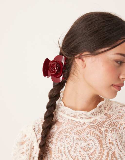 Sui Ava – Rosie – Vinröd, stor hårklämma 