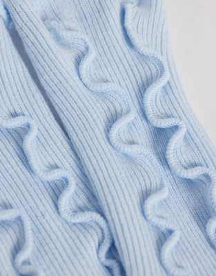 Sui Ava Ruffle Socks In Blue