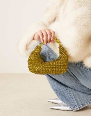 Sui Ava - Sac à main souple en perles avec poignée supérieure - Vert