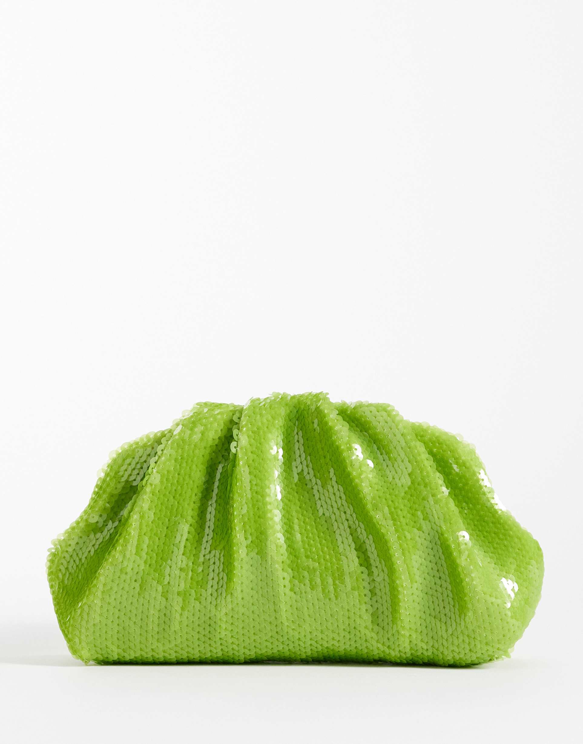 sui ava sequin clutch bag in lime green