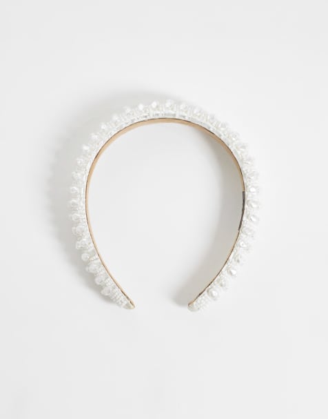 Sui Ava - Serre-tête orné de perles - Blanc - view 1