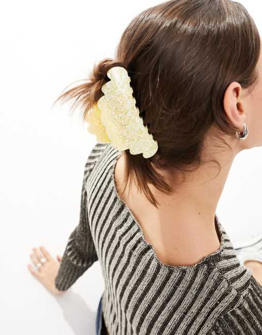 SUI AVA - Simone - Pinza per capelli grande gialla