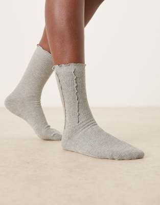 Sui Ava - Socken in Grau mit Rüschendesign