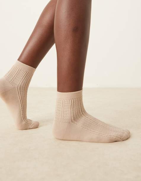 Sui Ava - Sofie - Chaussettes en maille pointelle - Beige - view 1
