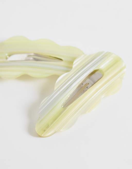 Sui Ava – Soleil – 2er-Pack gewellte Haarspangen in Gelb, 3 von 3