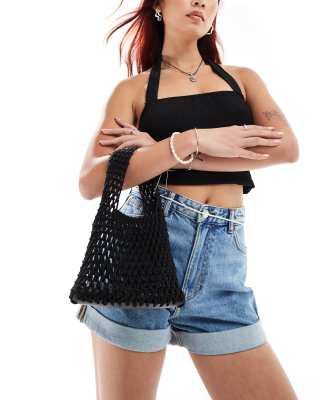 Sui Ava SUI AVA sonja crochet grab bag in black