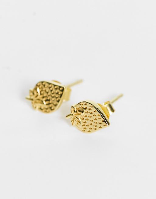 SUI AVA strawberry stud earrings in gold | ASOS