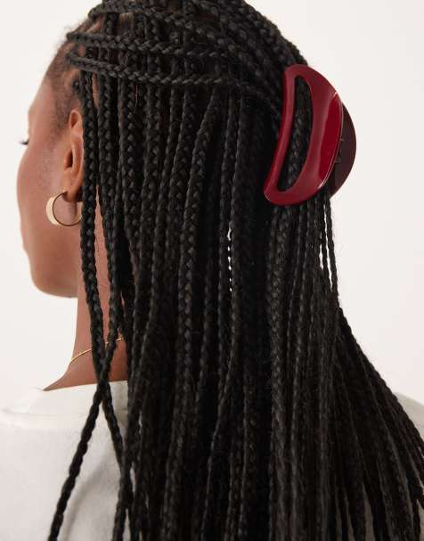 Sui Ava theresa solid big hair claw in burgundy - view 1