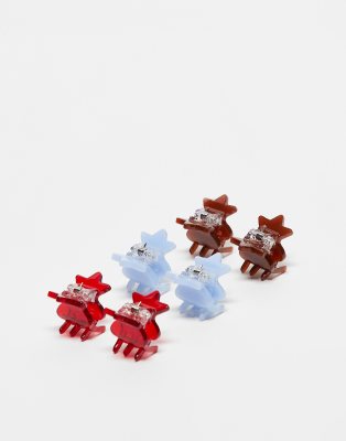 Sui Ava Sui Ava tiny star hair claw 6 pack in multi