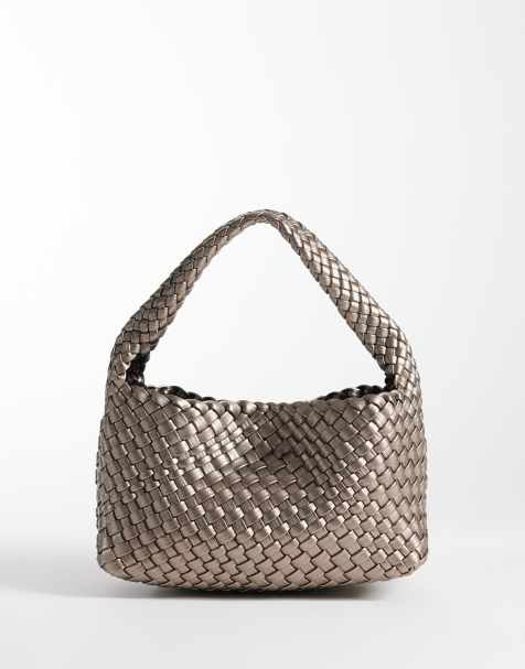 Sui Ava woven mini bag with pouch in silver - view 1