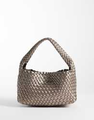 Sui Ava woven mini bag with pouch in silver