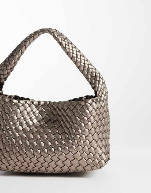 Sui Ava woven mini bag with pouch in silver, 2 of 4