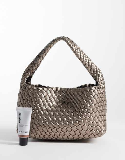 Sui Ava woven mini bag with pouch in silver, 4 of 4