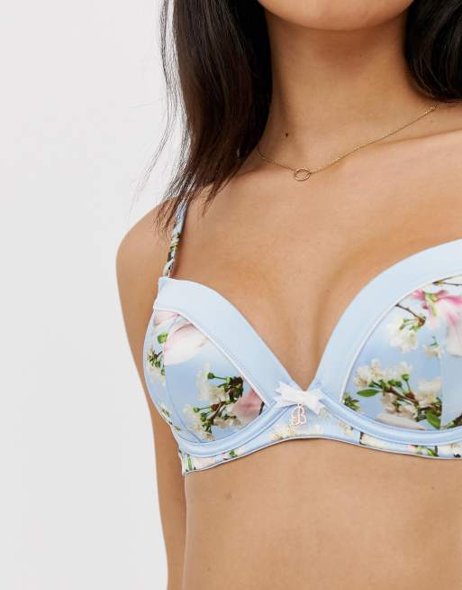 Sujetador azul escotado con estampado floral Harmony de B By Ted Baker, 3 de 4