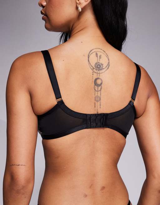 Sujetador balconette de copas grandes negro sin relleno de encaje bordado Incensing de Ann Summers, 3 de 4