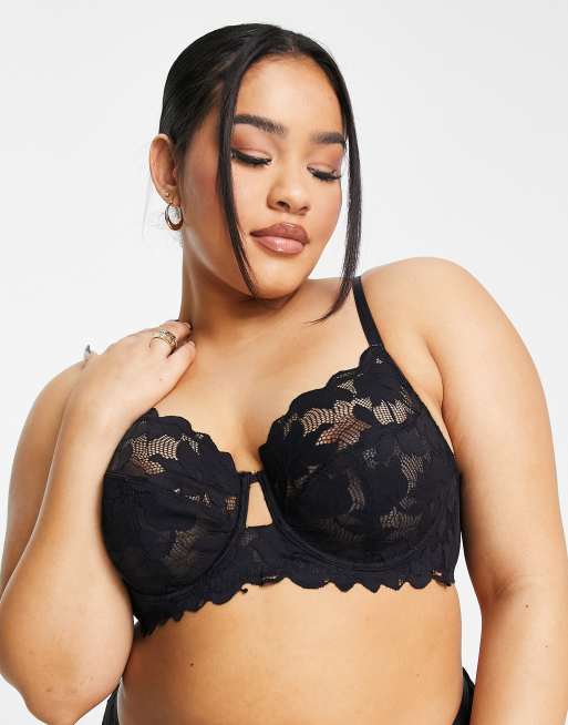 Sujetador balconette negro sin relleno de encaje Desire de Dorina Curve, 2 de 4