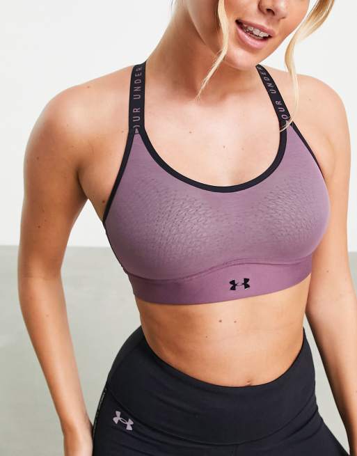 Sujetador color ciruela de sujeción media Infinity de Under Armour 