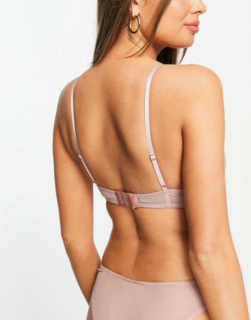 Sujetador color visón moldeador con aros de malla Mila de ASOS