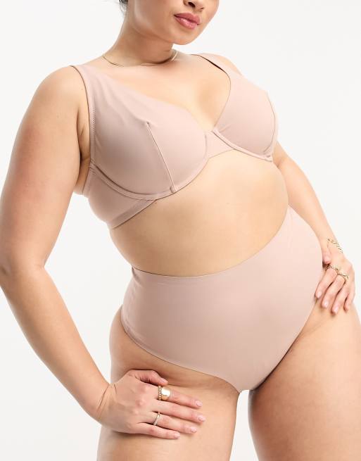 Sujetador color visón moldeador con aros Marina de ASOS DESIGN Curve