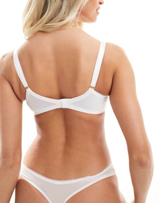 Sujetador de copas grandes blanco escotado sin relleno de encaje S.e.x.y. de Ann Summers, 4 de 4
