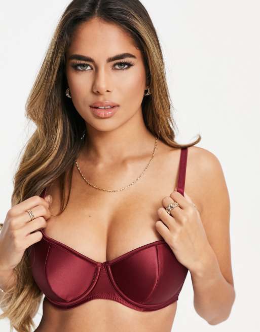 Conjunto de lencería de copas grandes burdeos Encore de Pour Moi, 2 de 3
