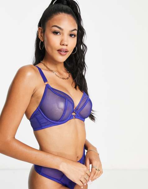 Sujetador de copas grandes ultravioleta escotado de malla transparente de Scantilly by Curvy Kate - view 1