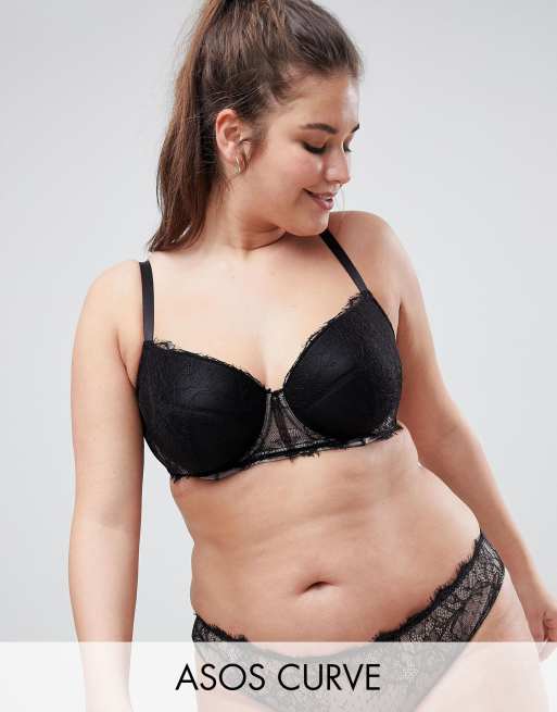 Conjunto con sujetador de encaje con puntilla Carmen de ASOS CURVE | ASOS
