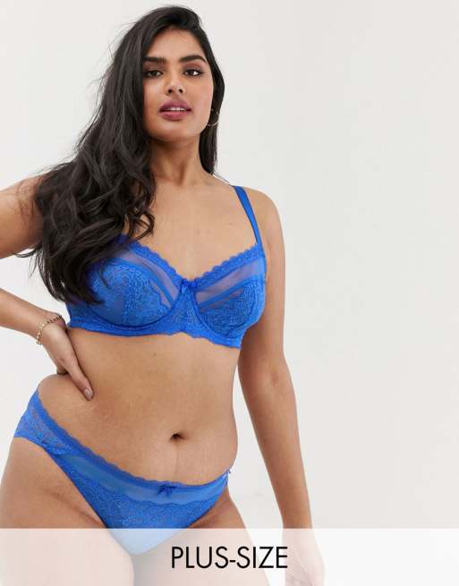 Conjunto de sujetador sin relleno y braguitas de malla y encaje Maureen de Dorina Plus Size, 2 de 3
