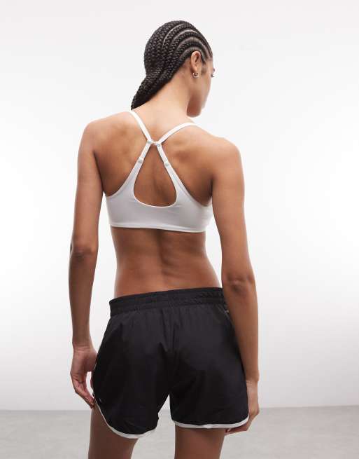 Sujetador deportivo blanco de sujeción alta Optime Essentials de adidas Training, 4 de 4